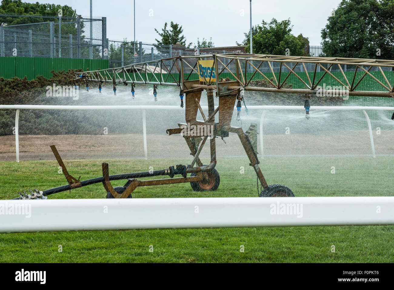 Briggs irrigation boom being used to water a race course at Great