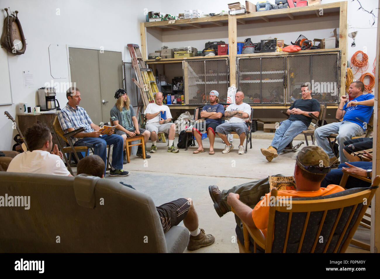 Wellington, Colorado A morning meeting at Harvest Farm, a