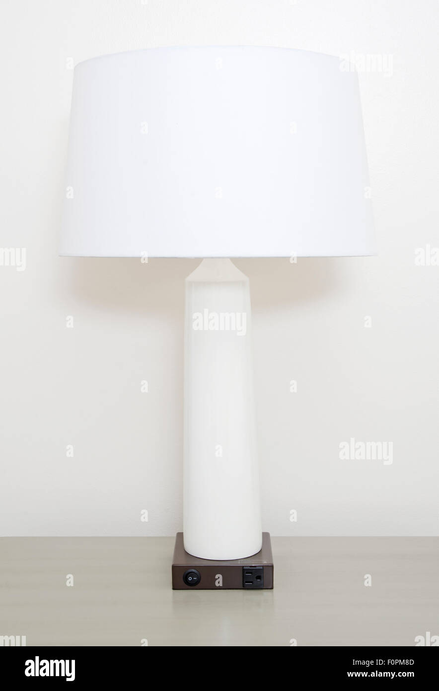 White Table Lamp Stock Photo Alamy
