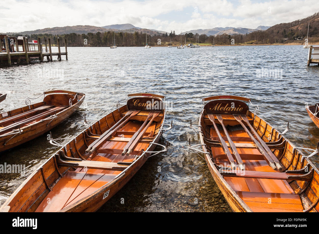 Rowing boats for hire, Lake Windermere, Ambleside, Lake District