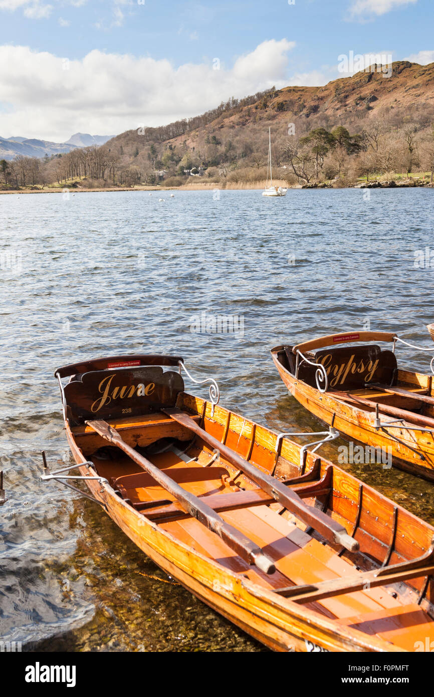 Rowing boats for hire, Lake Windermere, Ambleside, Lake District