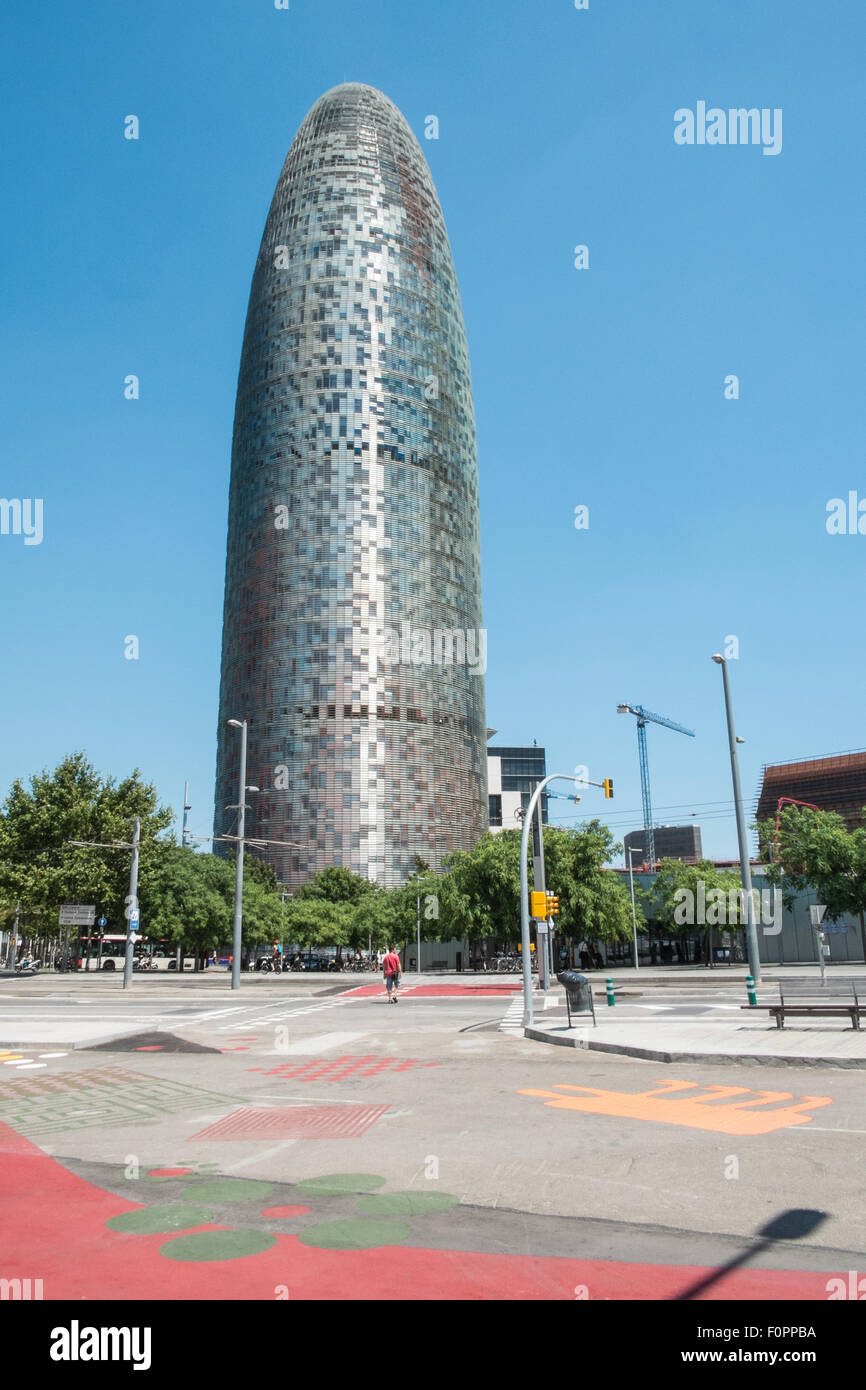 Agbar Tower,Barcelona,Catalonia,Spain. Stock Photo