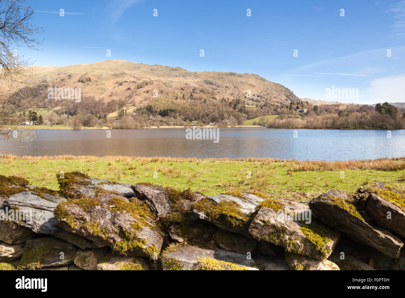 View of Lake Grasmere, Grasmere, Lake District, Cumbria, England Stock Photo