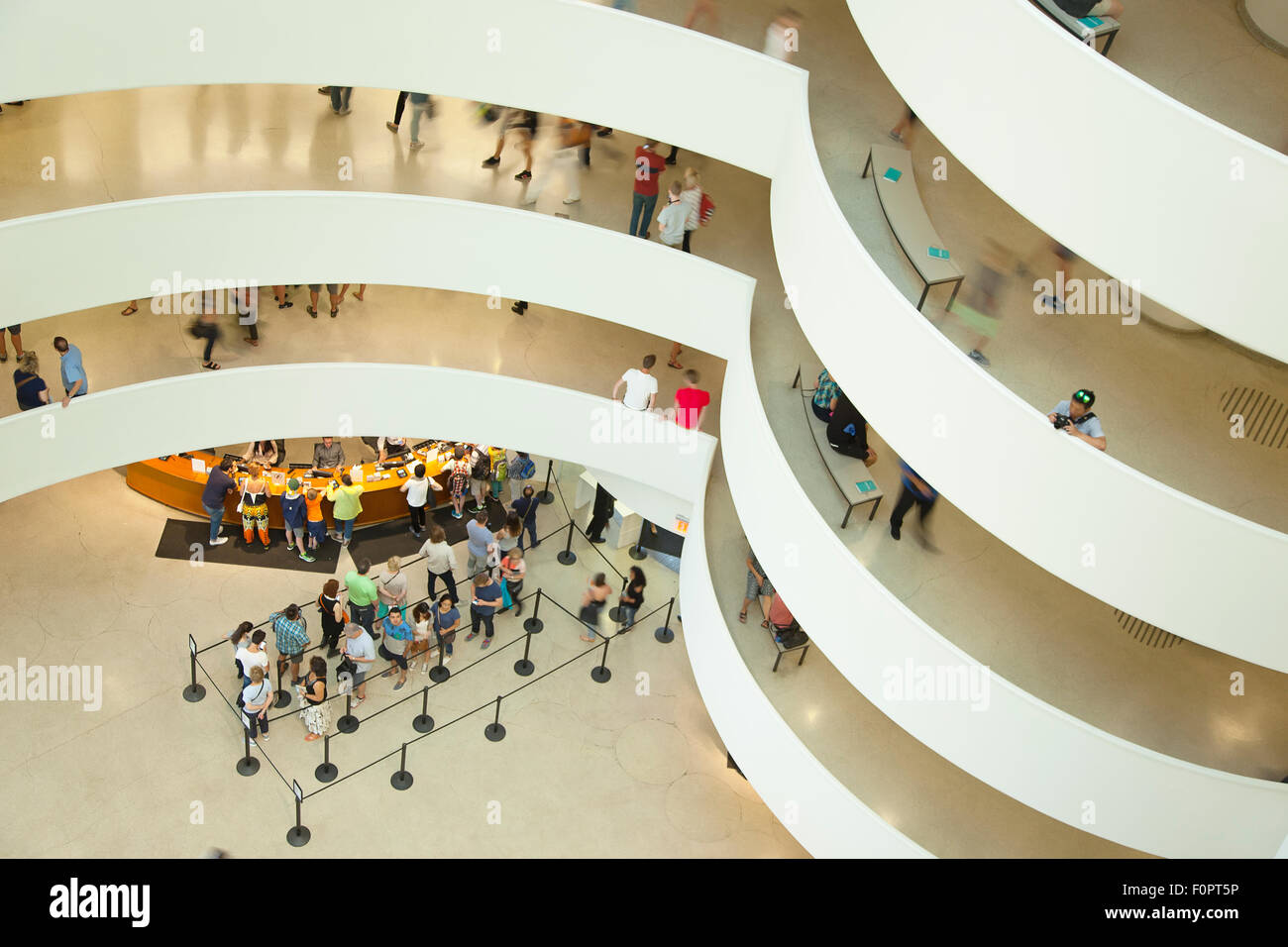 USA, New York State, New York City, Manhattan, Interior of the Solomon R Guggenheim Museum on 5th Avenue. Stock Photo