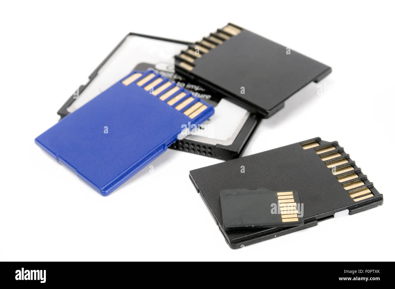 Media cards isolated on white background closeup Stock Photo Alamy