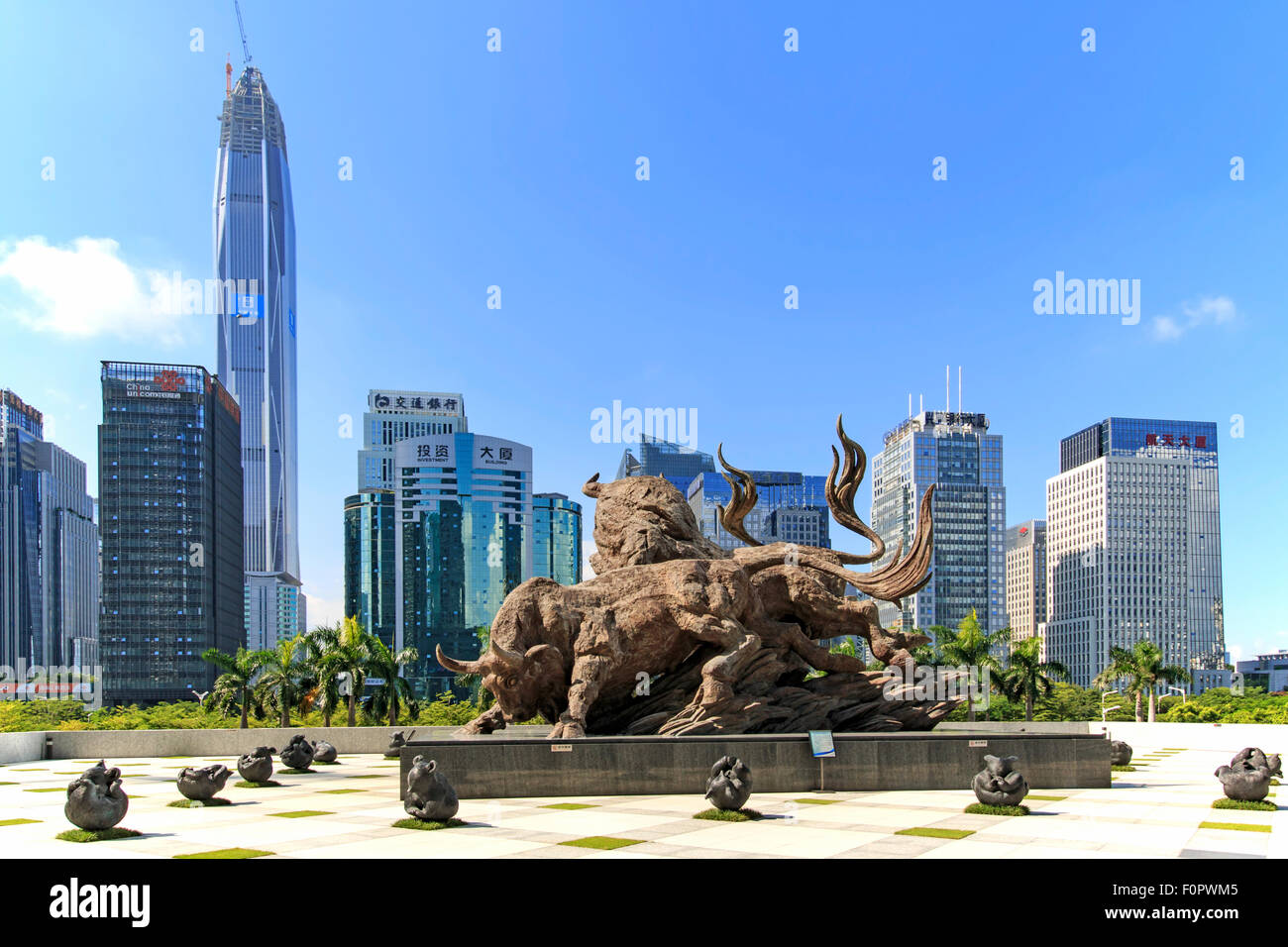 Shenzhen, China - August 19,2015: Stock market building in Shenzhen, one of the three stock markets in China Stock Photo