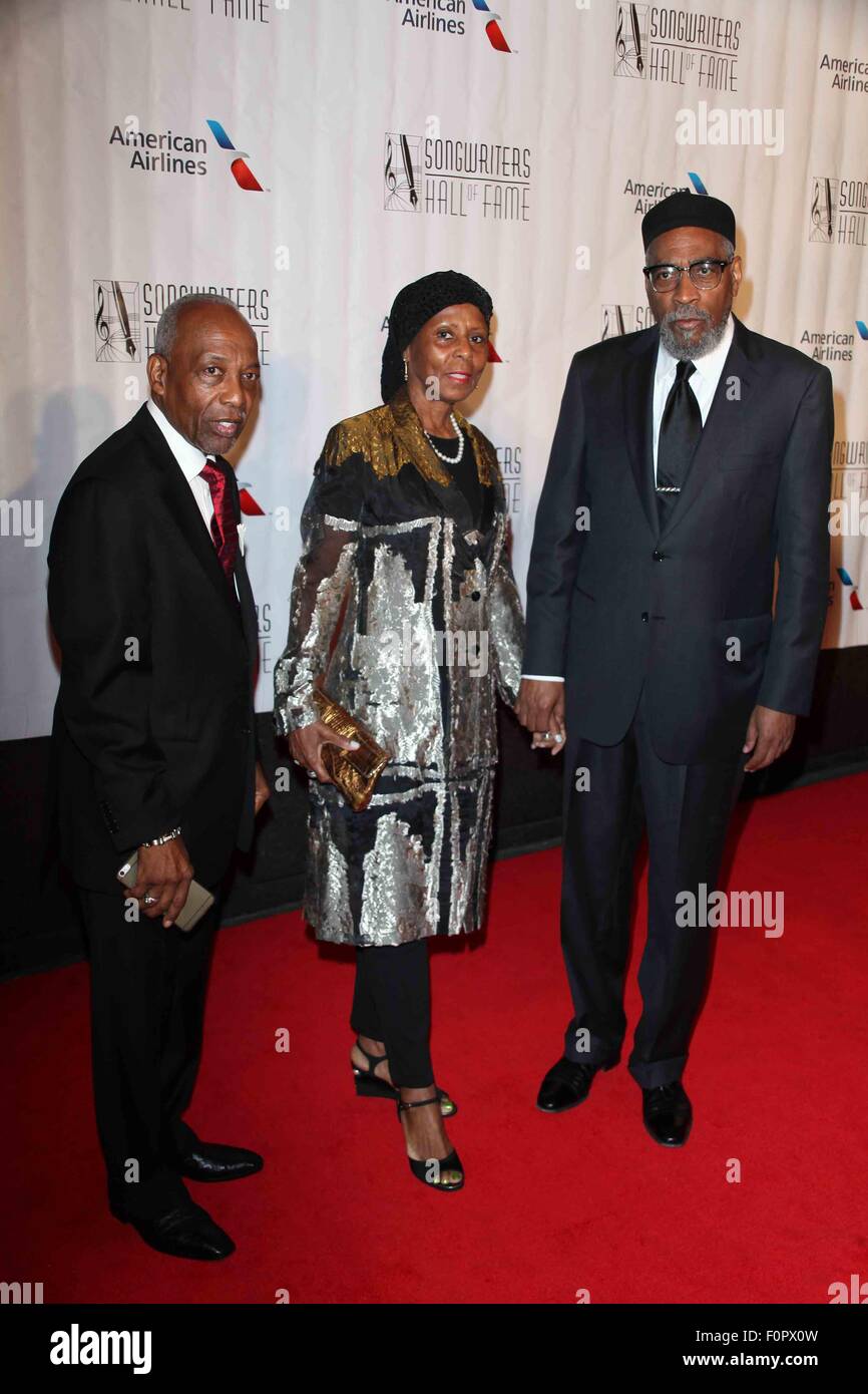 Songwriters Hall of Fame 2015 46th Annual Induction and Awards Gala at The New York Marriott Marquis Hotel  Featuring: Leon Huff, Faatimah Gamble, Kenneth Gamble Where: New York City, New York, United States When: 18 Jun 2015 Stock Photo