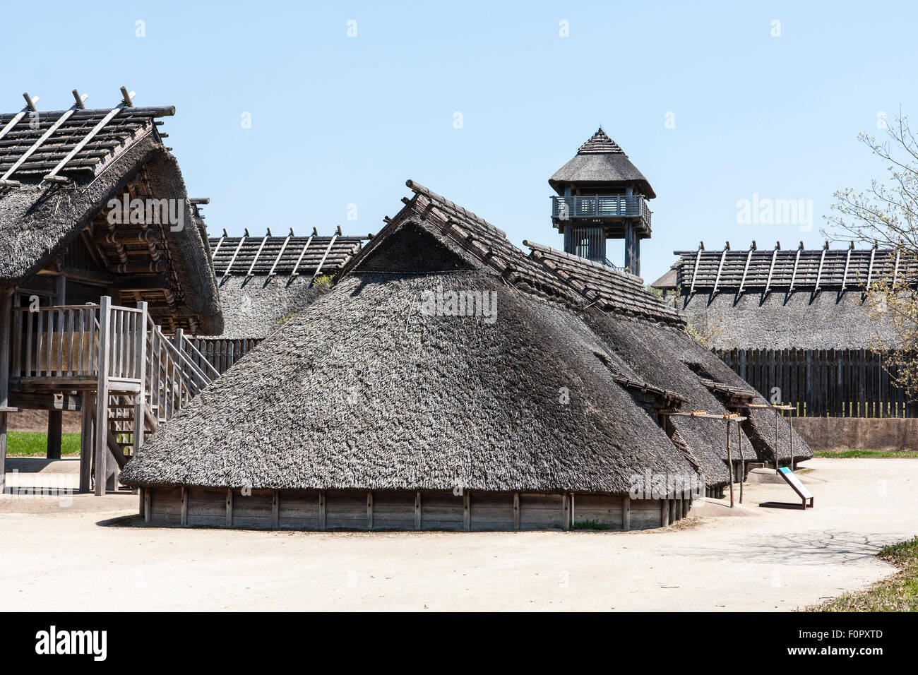 Japan, Yoshinogari iron age Historical Park. The reconstructed Kurato