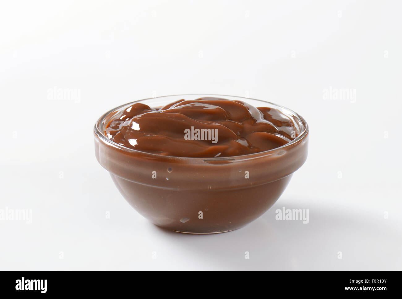 bowl of chocolate pudding Stock Photo