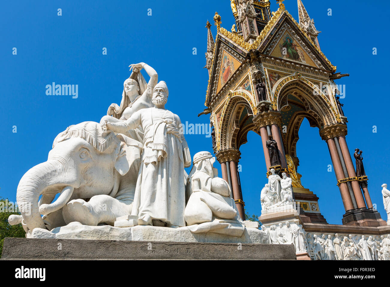 London ,Albert Memorial in Kensington Gardens Stock Photo
