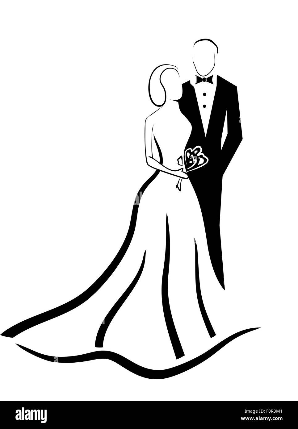 Wedding couple vector Black and White Stock Photos & Images - Alamy