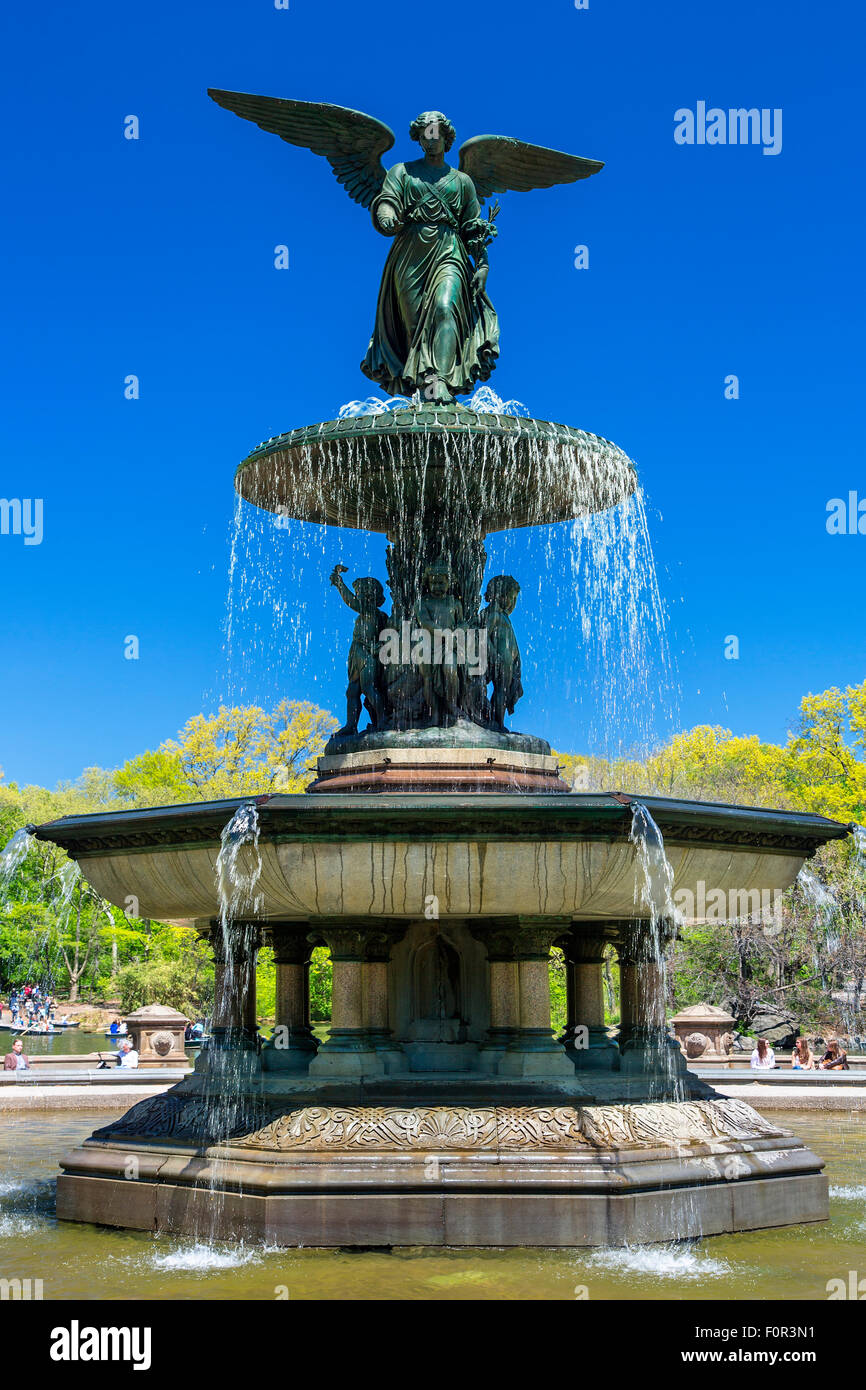 New York City, Bethesda Fountain in central Park Stock Photo