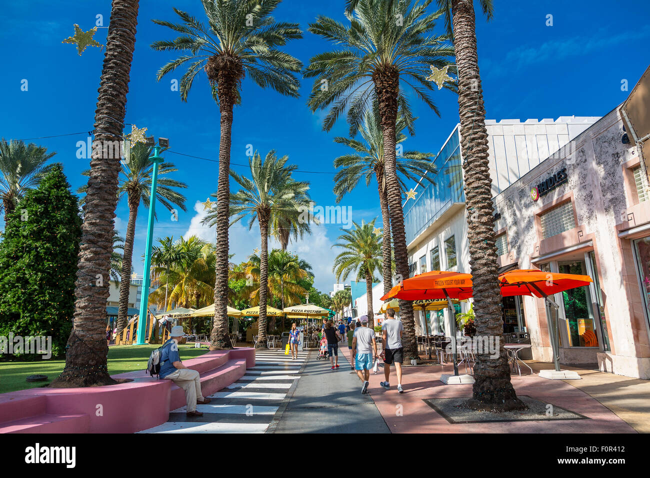 Miami, South beach,  Lincoln Road Stock Photo