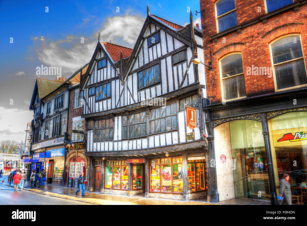 York City shops shop Yorkshire Tudor house UK England street streets