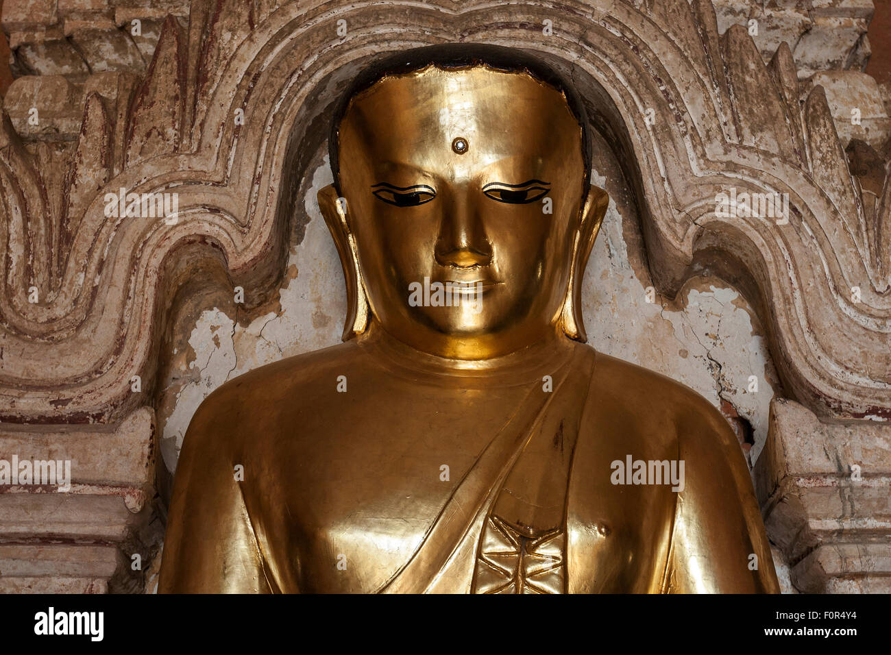 Gilded Buddha, Buddha statue, Ananda Temple, Bagan, Mandalay Division, Myanmar Stock Photo