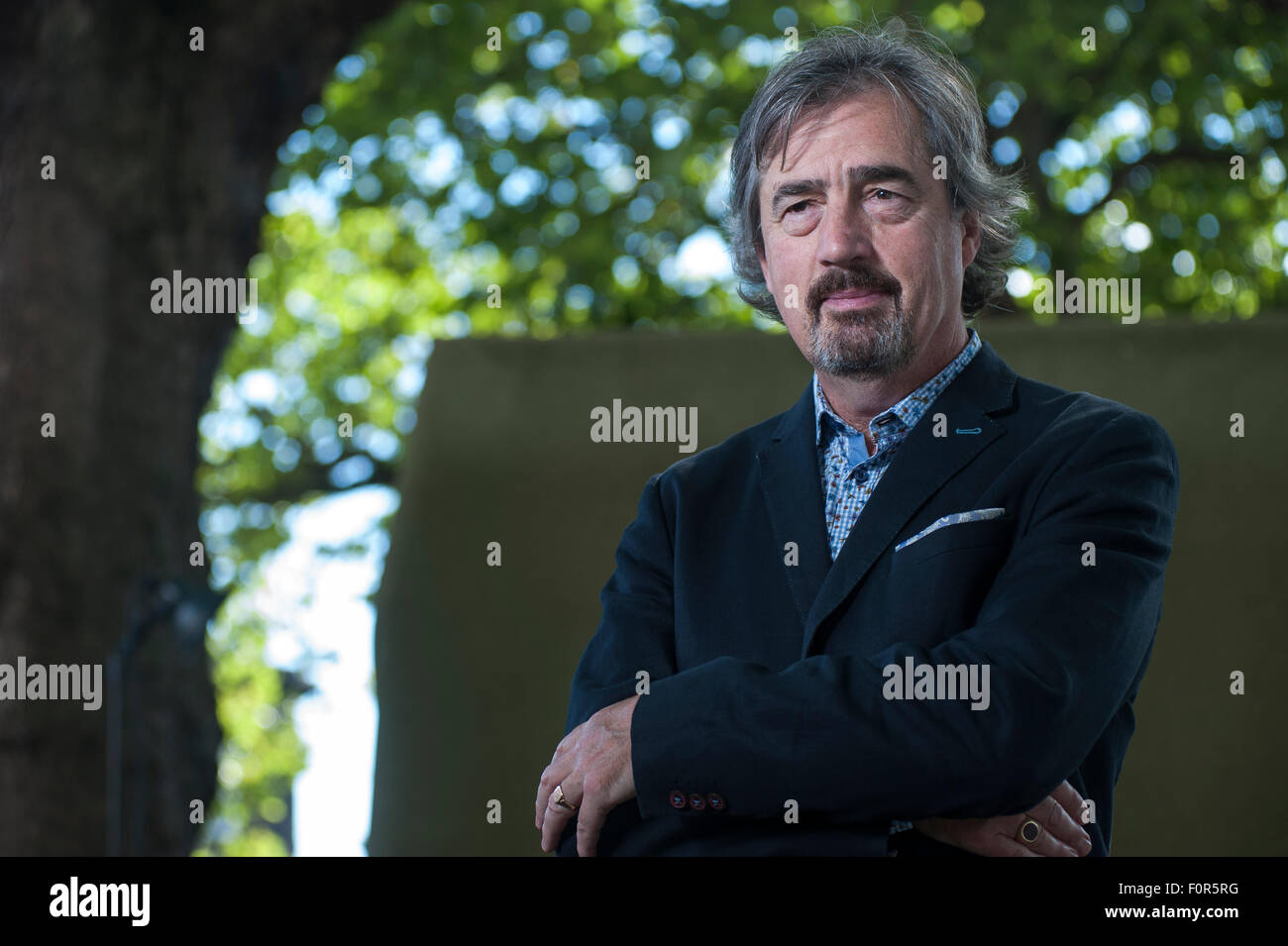 Irish playwright, novelist and poet, Sebastian Barry, appearing at the Edinburgh International Book Festival 2014. Stock Photo