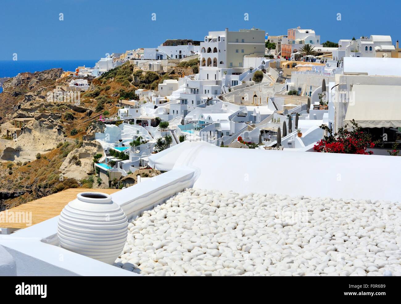 The village of Oia Santorini Greece Stock Photo