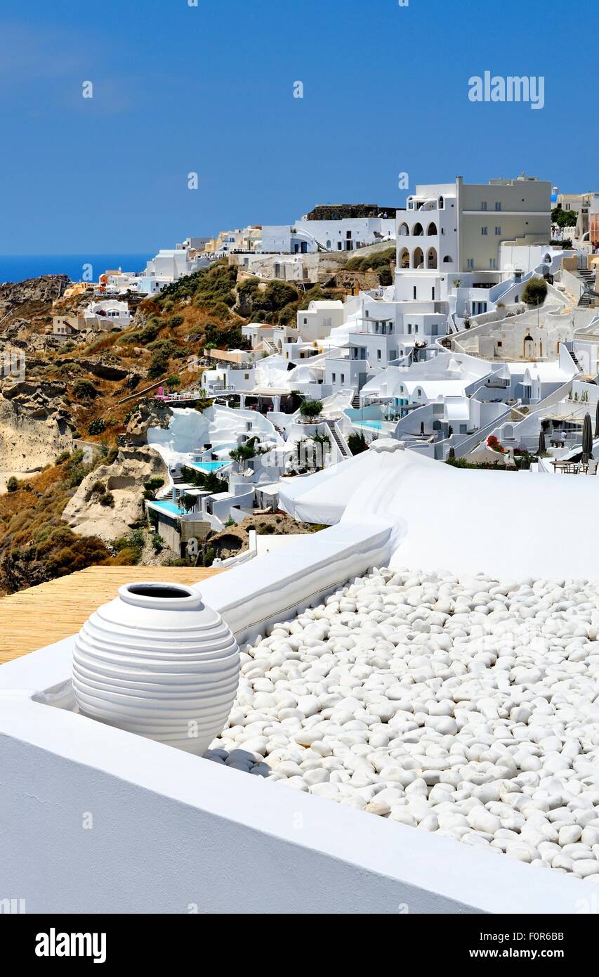 The village of Oia Santorini Greece Stock Photo
