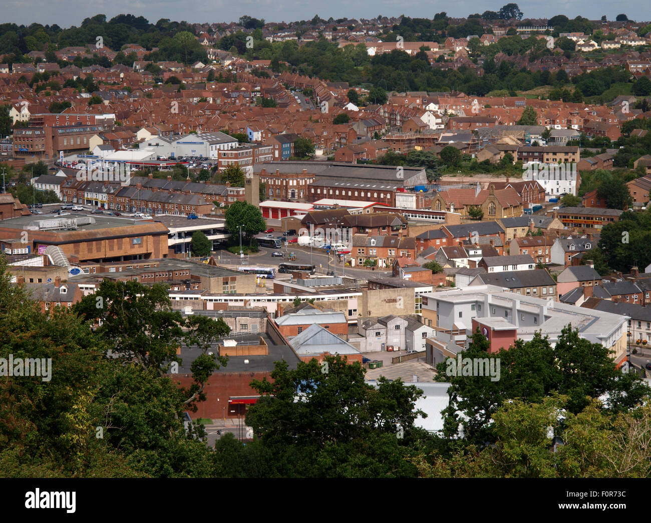 View over Yeovil from Summer House Hill, Somerset, UK Stock Photo