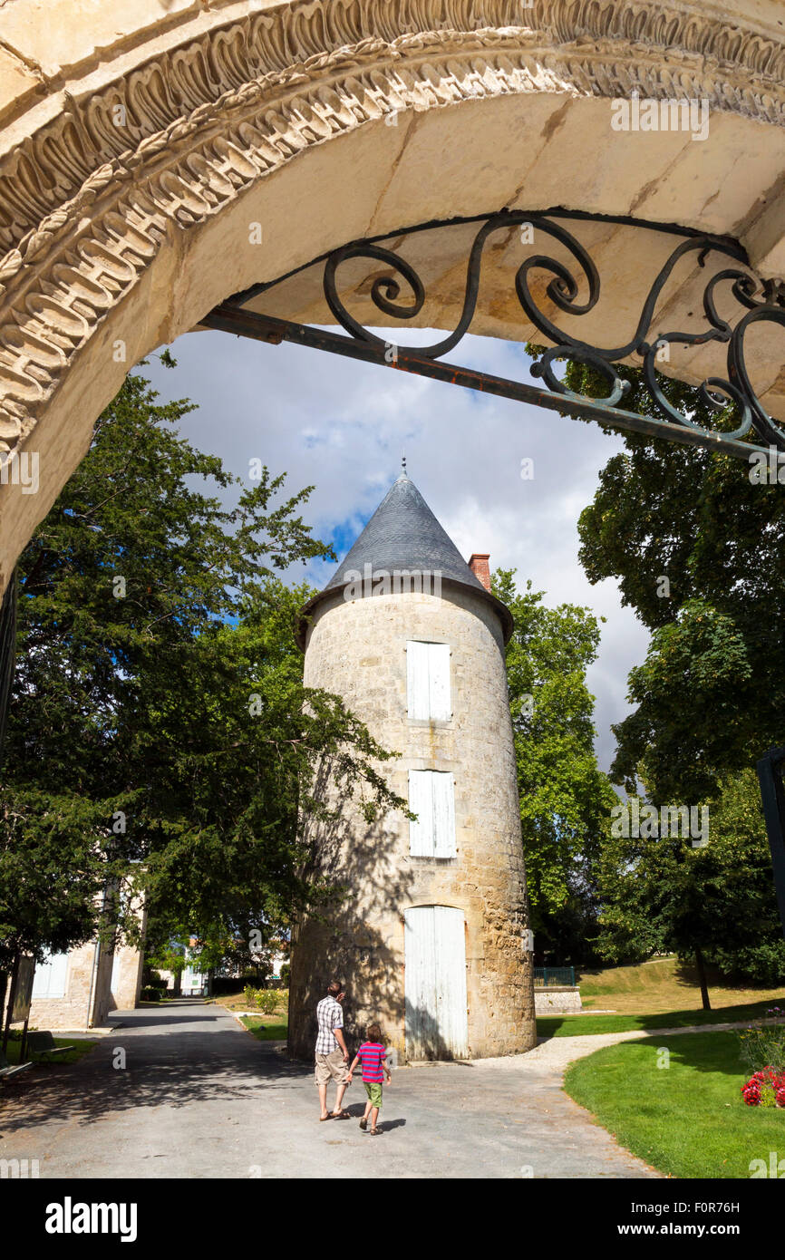 Notre Dame church grounds, Surgeres, Charente Maritime, France Stock Photo