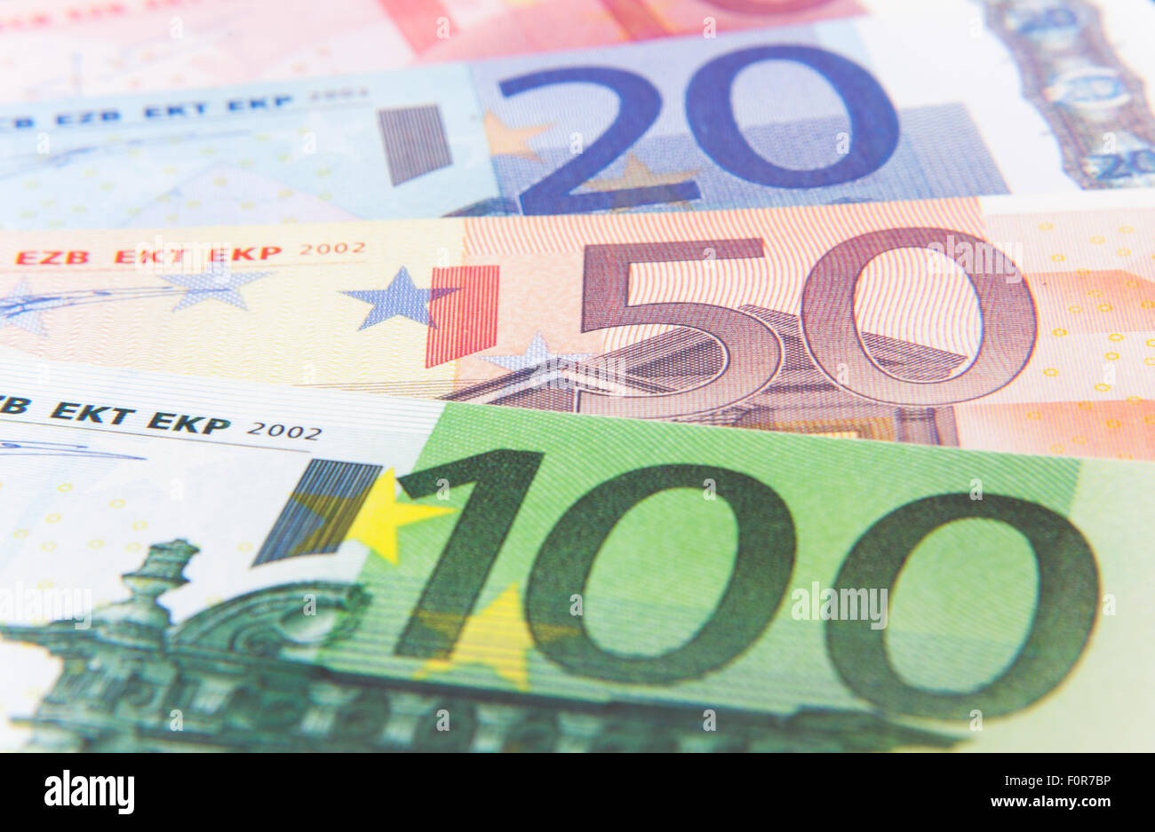 Eurore Notes Various euro notes background texture Stock Photo - Alamy