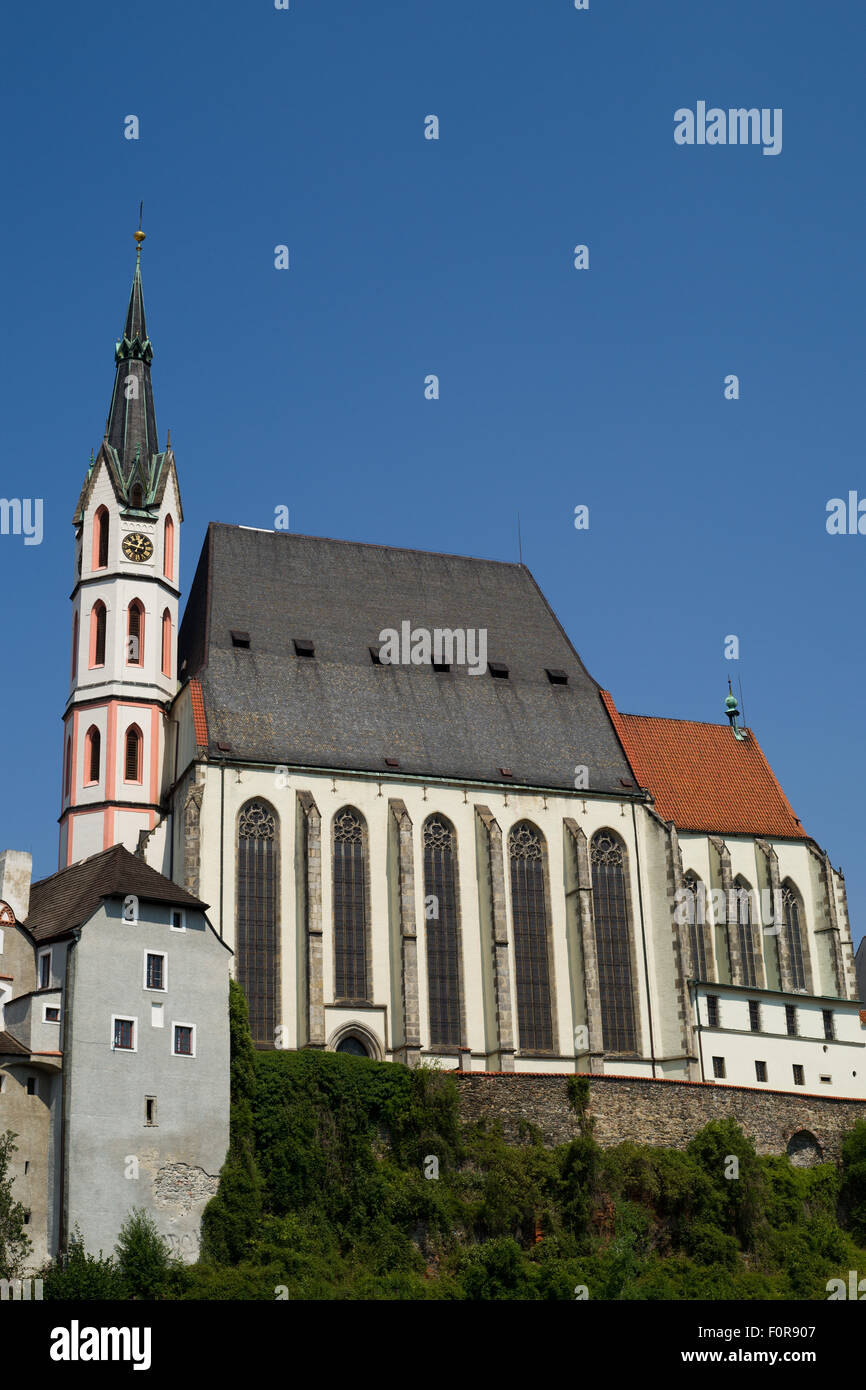 Saint Vitus Gothic church, Cesky Krumlov, Czech Republic. Stock Photo