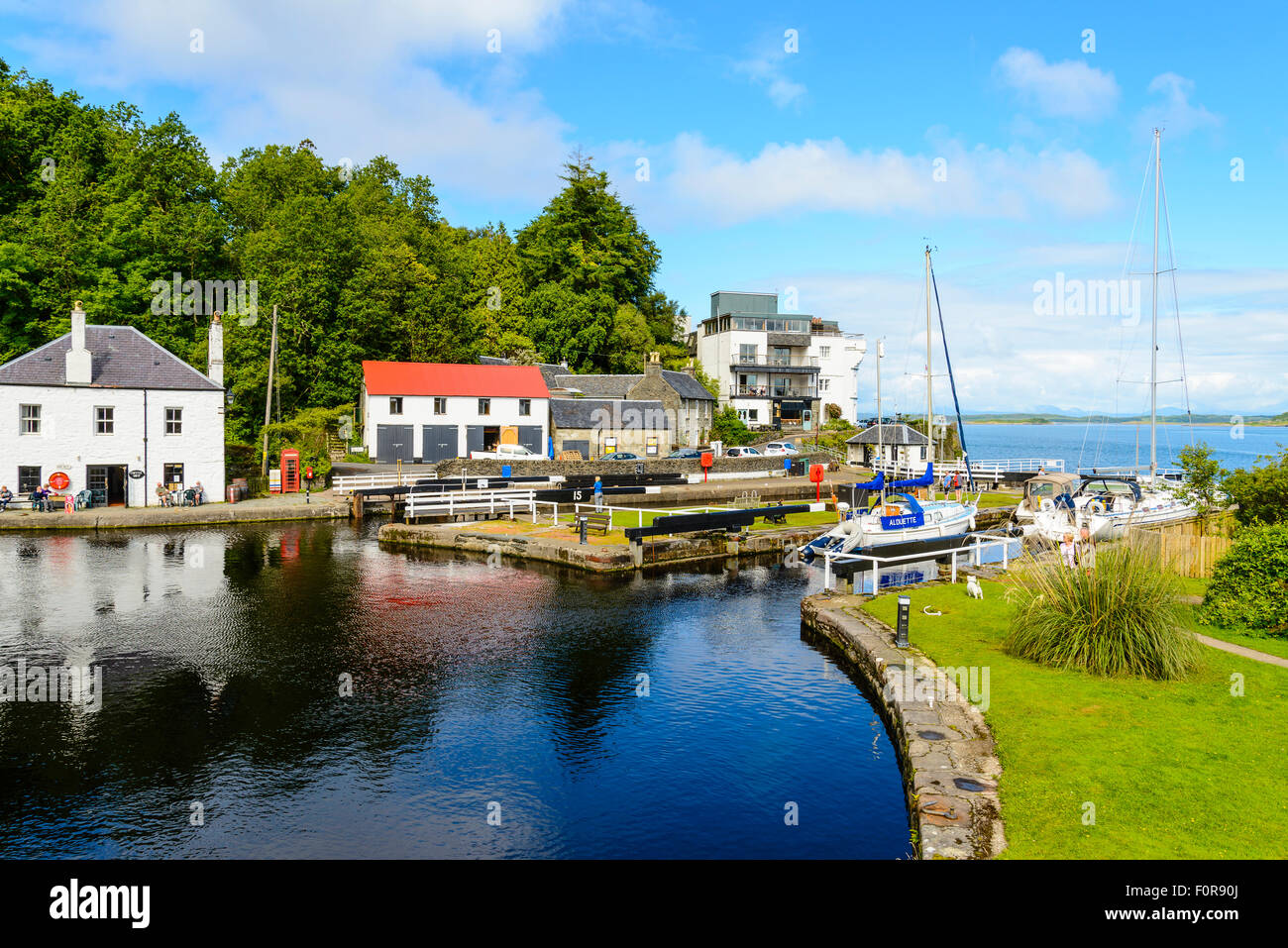 Harbour at Crinan Argyll Scotland at one end of the Crinan Canal Stock Photo