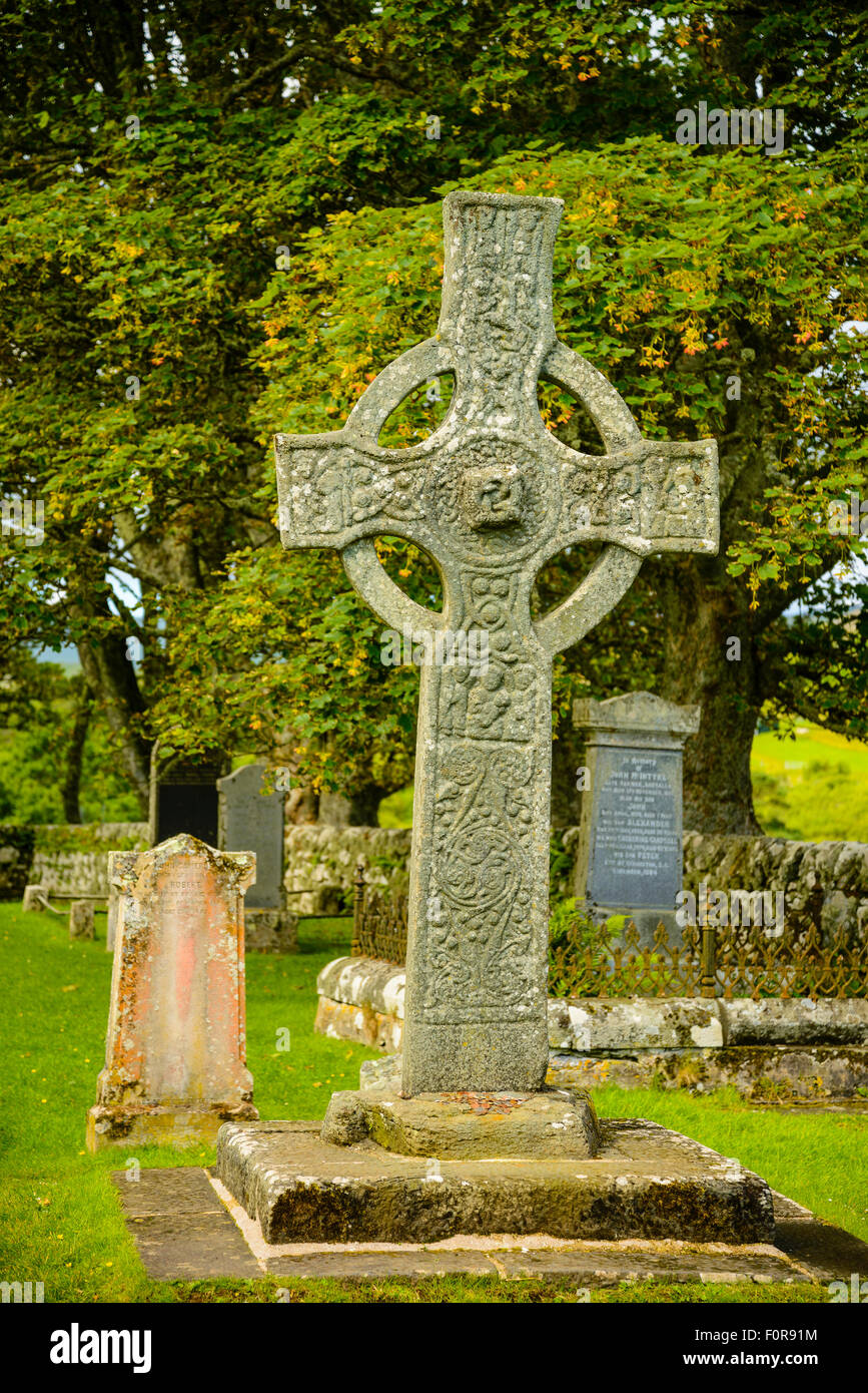 Kildalton Cross an 8th-century cross on the island of Islay Scotland Stock Photo