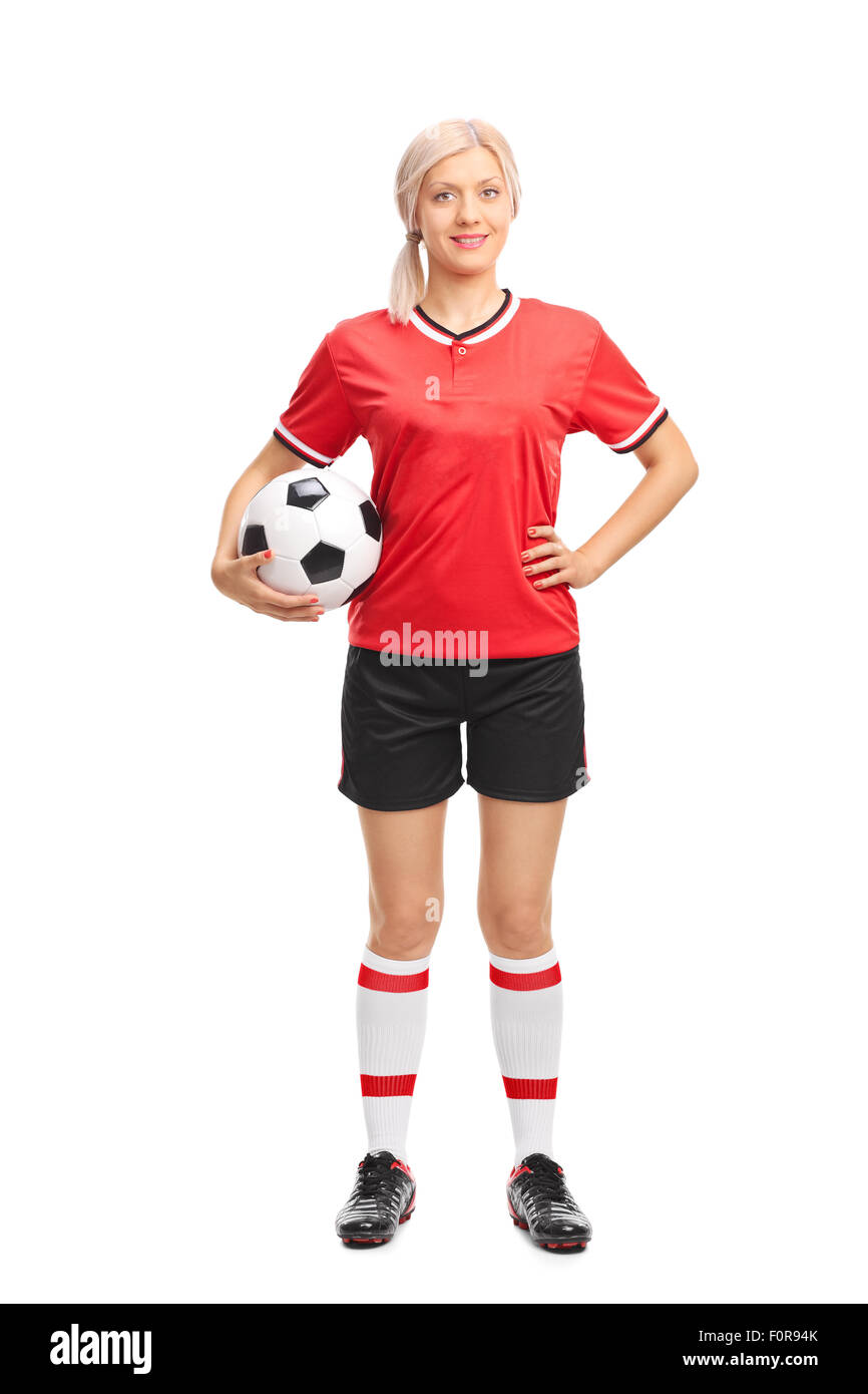 Football, girl, red Cut Out Stock Images & Pictures - Alamy