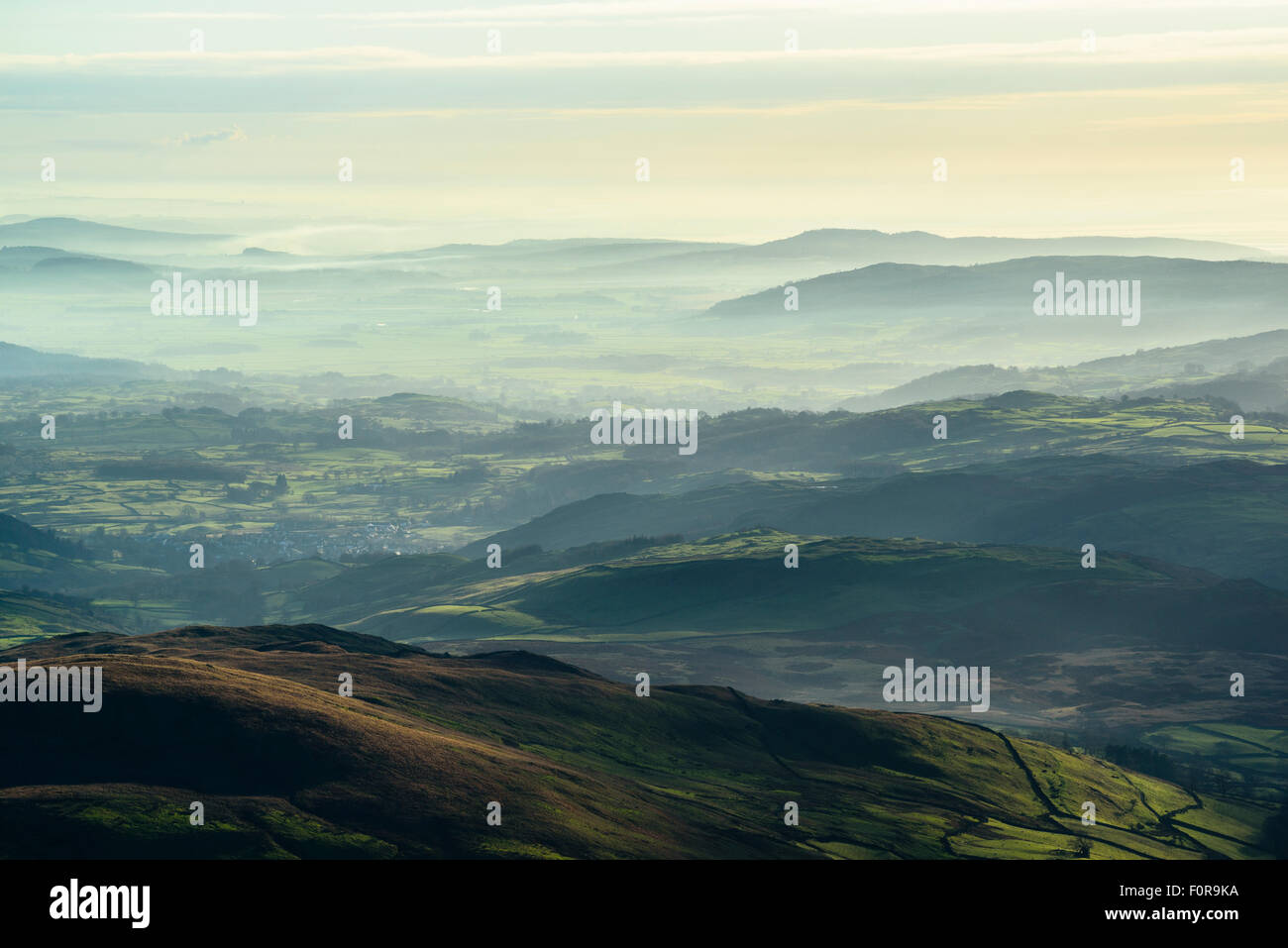 Temperature inversion over southern Lake District and Cumbria from