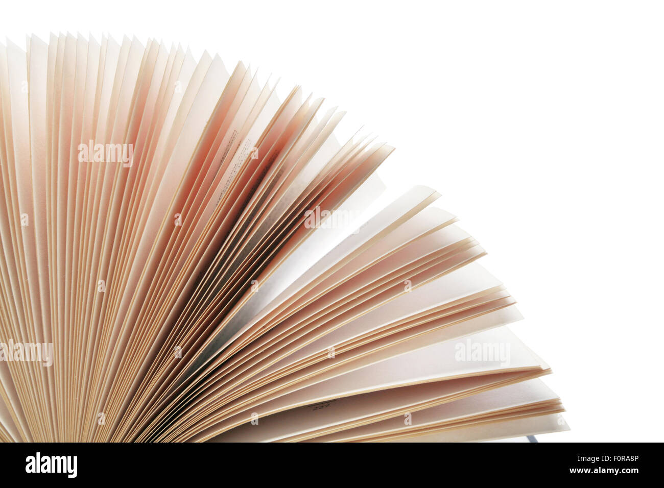 Shot of edges of pages fanned out, backlit with copy space Stock Photo