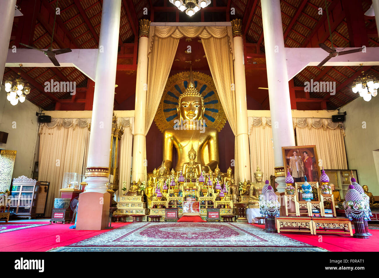 Thai temple large buddha statue altar buddhism hires stock photography