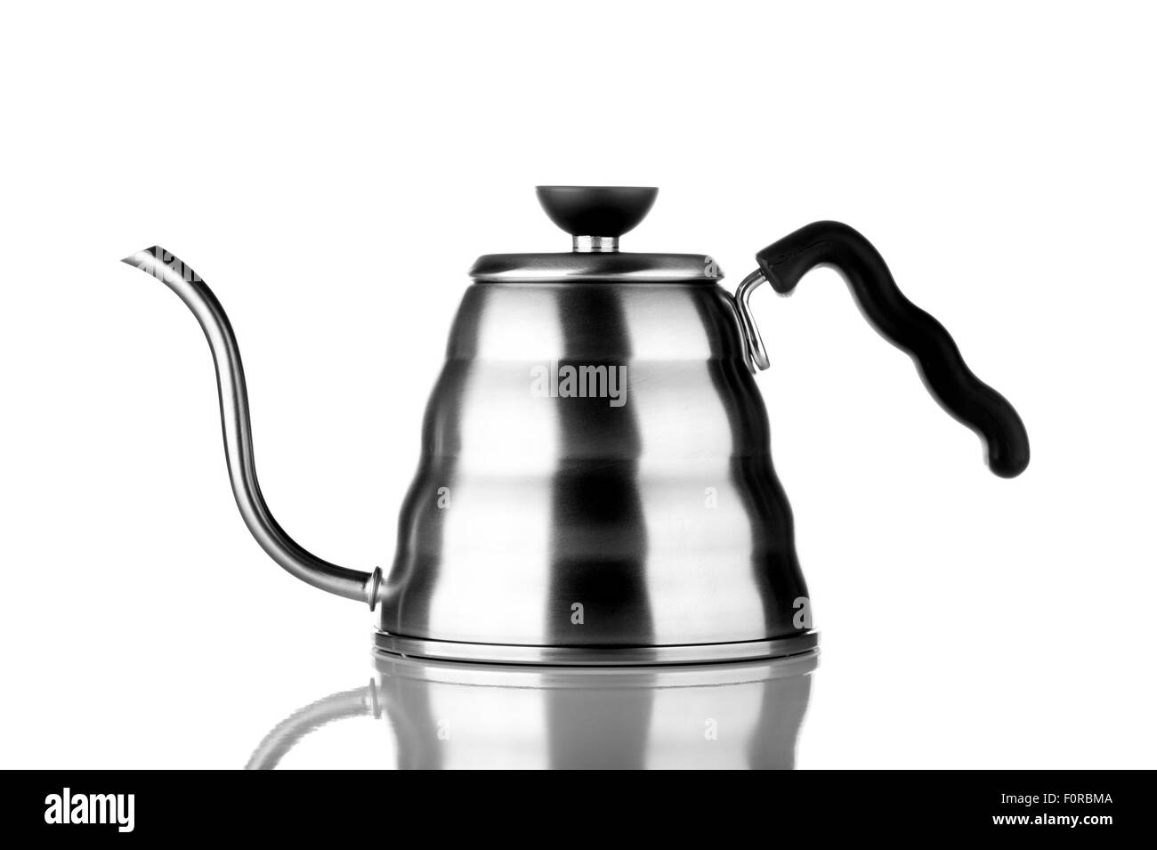 Hario aluminium drip kettle for coffee brewing Stock Photo