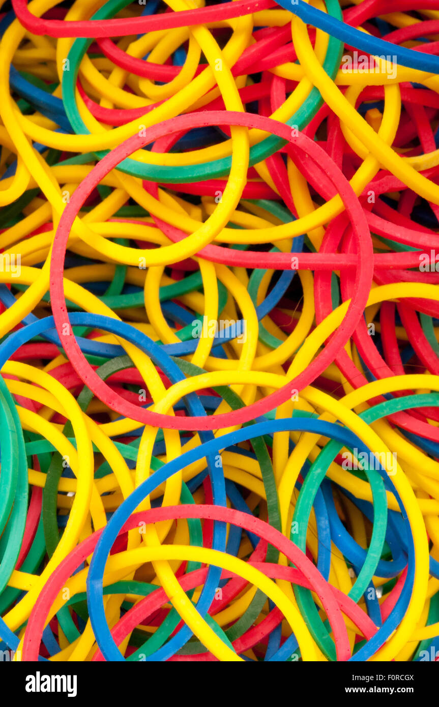 colorful rubber bands Stock Photo
