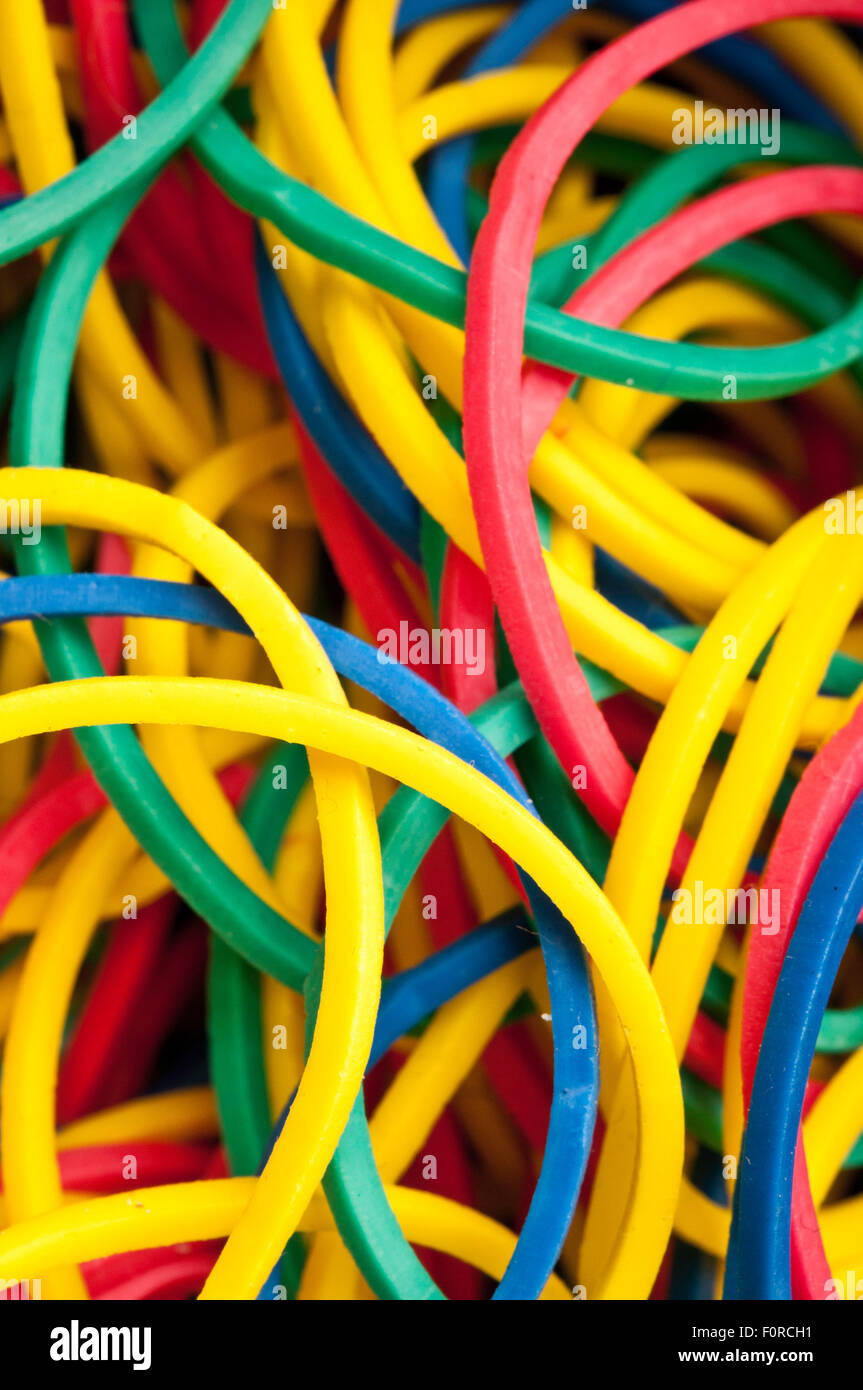 colorful rubber bands Stock Photo