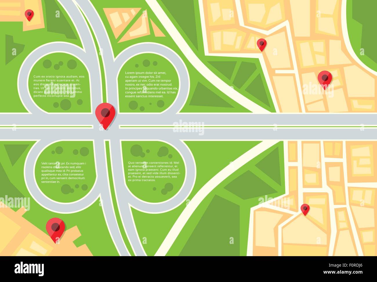 City Map Navigation Search Hand Magnifying Glass Street Stock Vector ...
