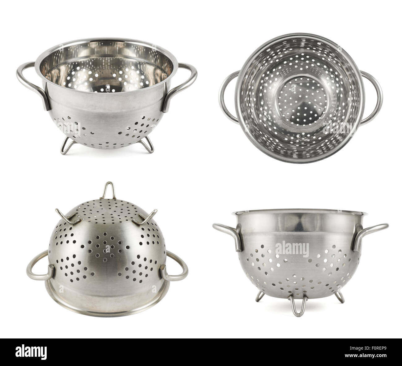 Steel strainer sieve metal bowl Stock Photo Alamy