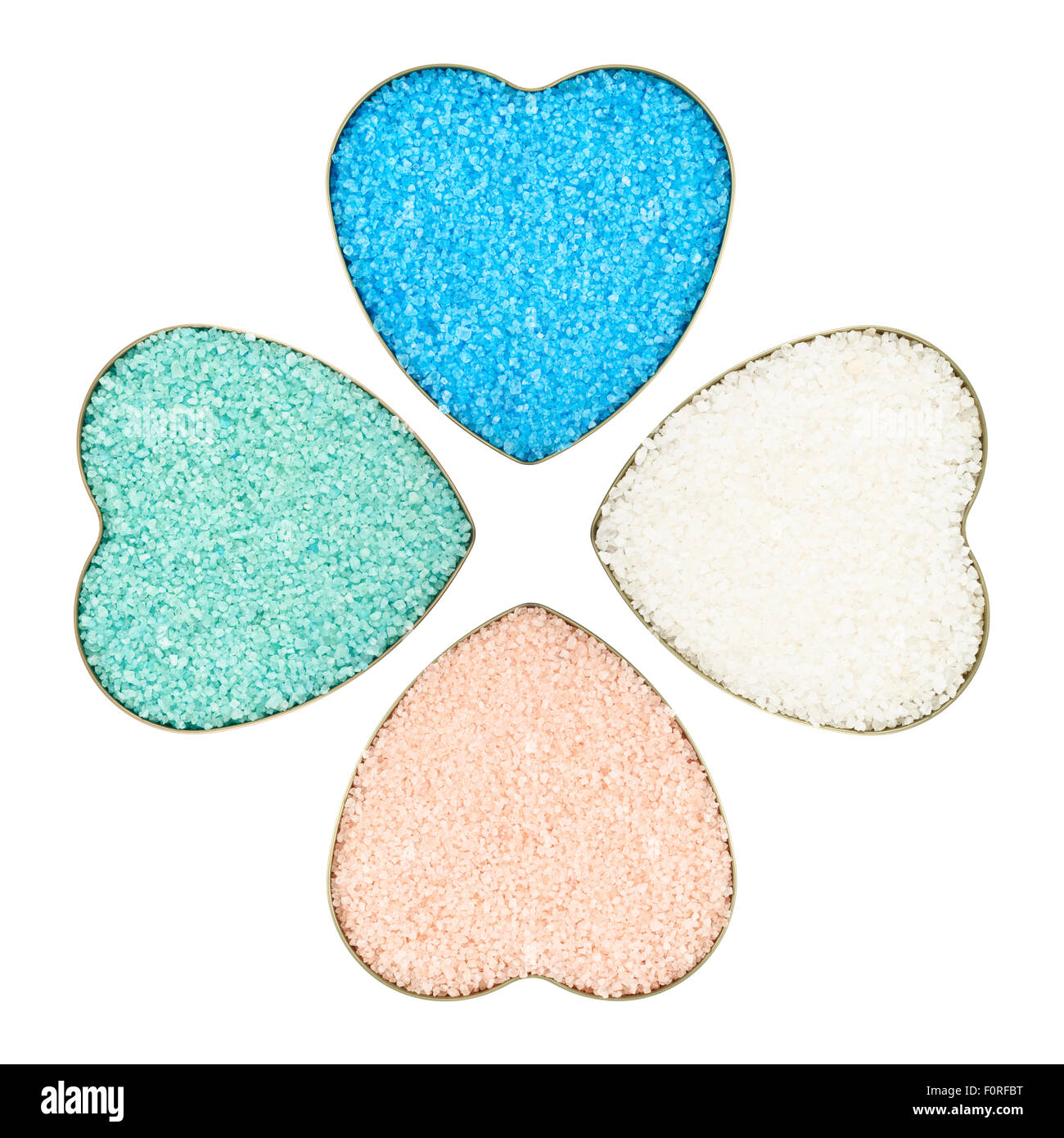 Heart shaped box filled with salt Stock Photo