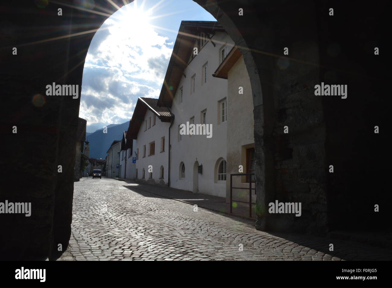 Medieval city of Glurns in South Tyrol Stock Photo