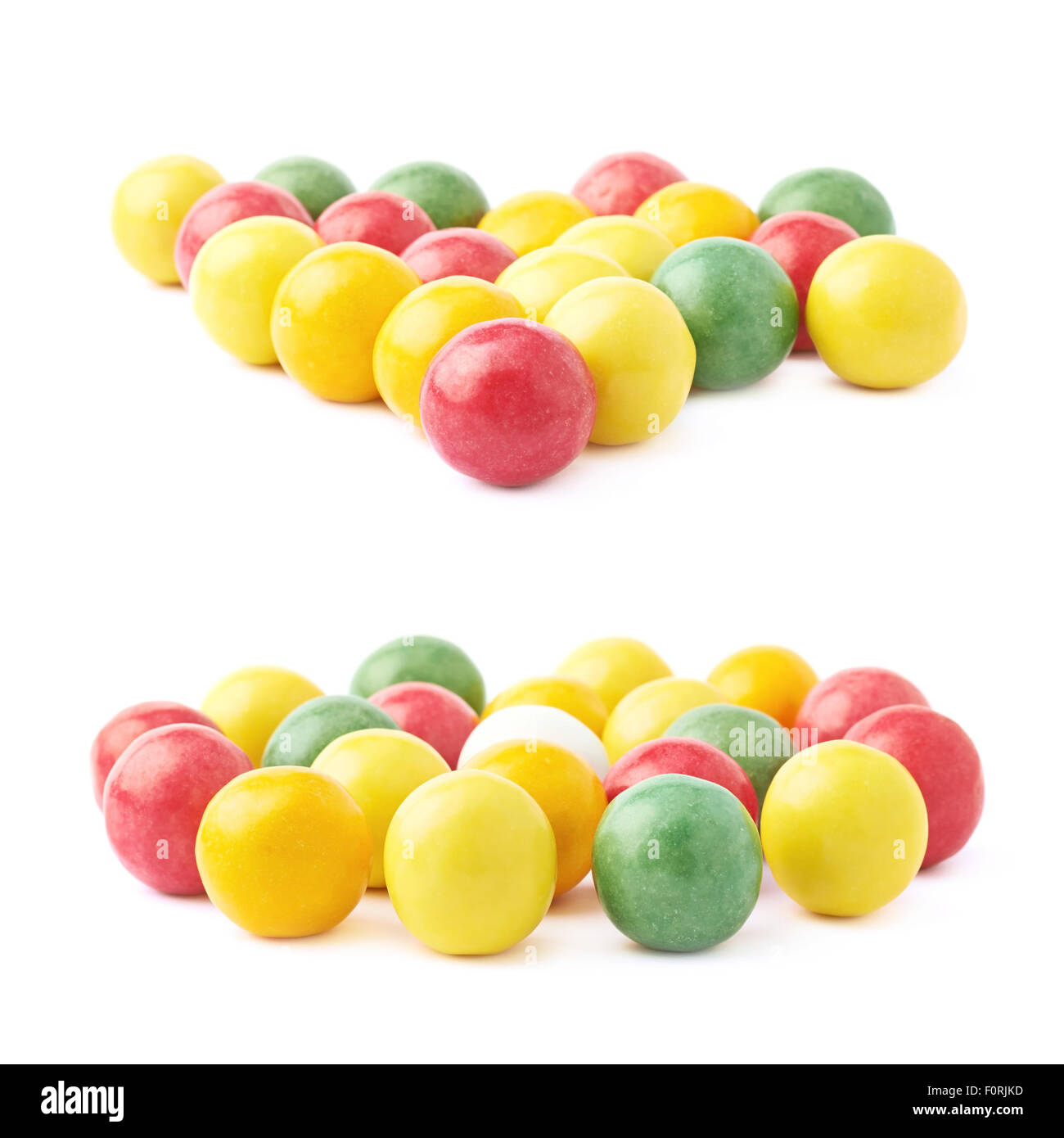 Multiple chewing gum balls isolated Stock Photo
