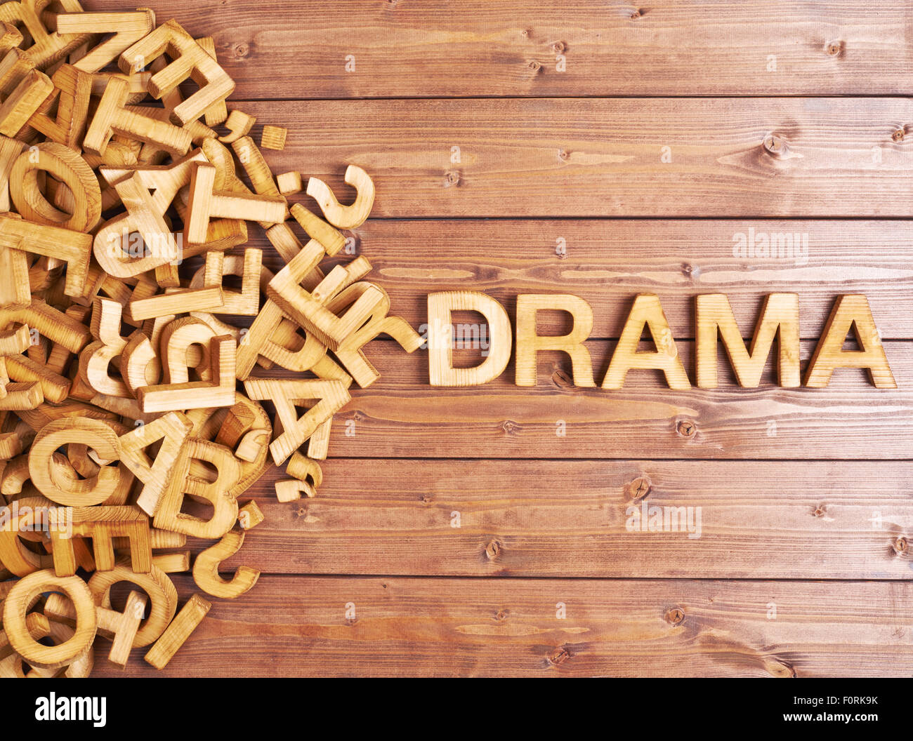 Word drama made with wooden letters Stock Photo