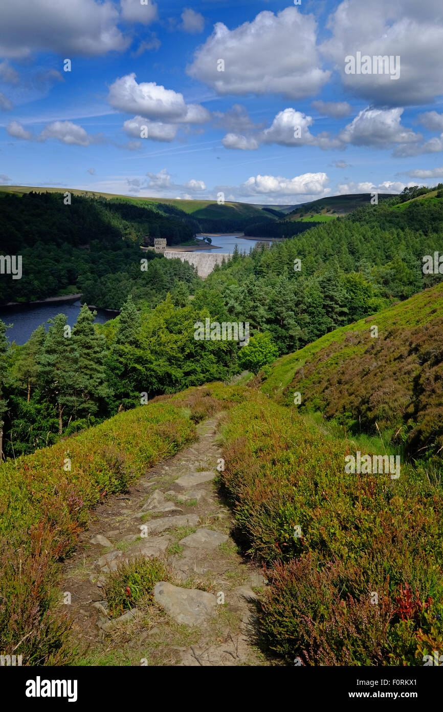 Howden Dam and reservoir in the Upper Derwent valley, Peak District National Park Stock Photo