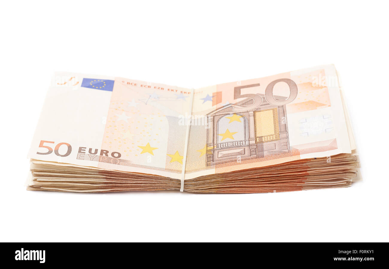 Stack pile of fifty euro bank notes Stock Photo - Alamy