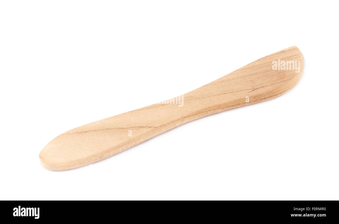 Wooden butter spreader knife isolated Stock Photo Alamy