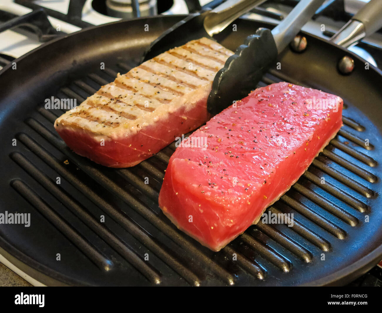 Tuna Steak On Stove Top