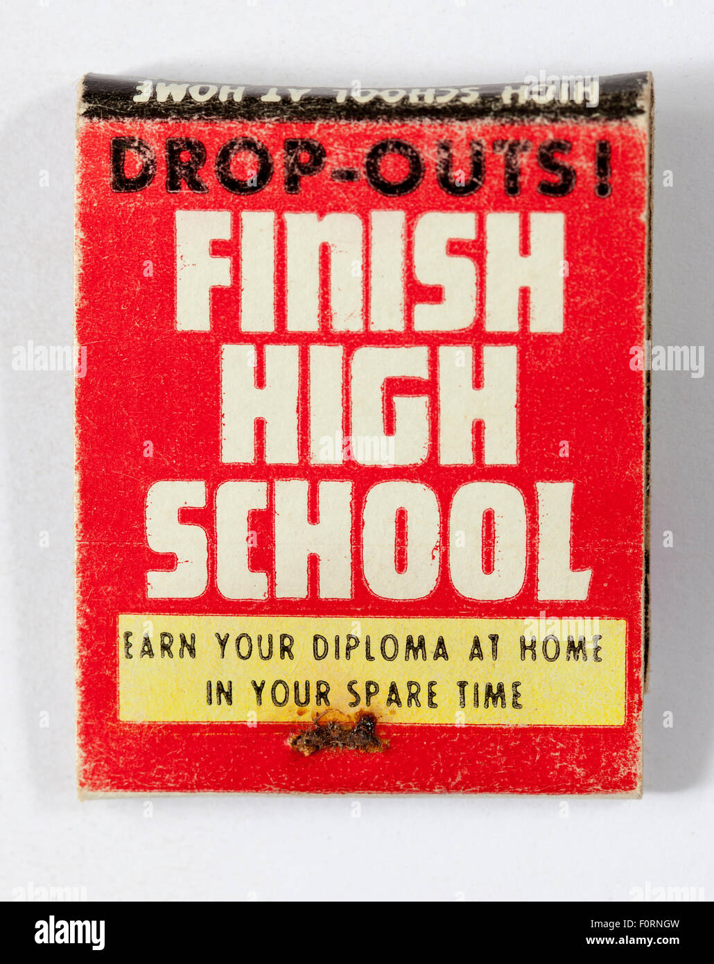 Vintage American Matchbook advertising Further Education Stock Photo
