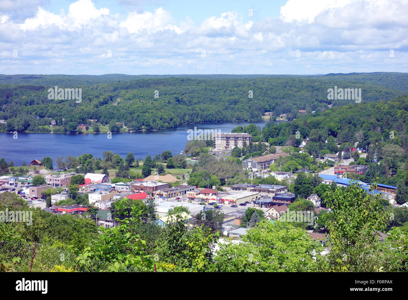 Panoramic view of the town of Haliburton, Ontario, Canada Stock Photo