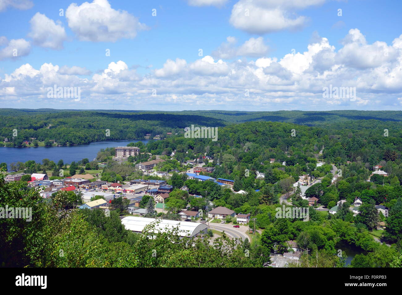 Panoramic view of the town of Haliburton, Ontario, Canada Stock Photo