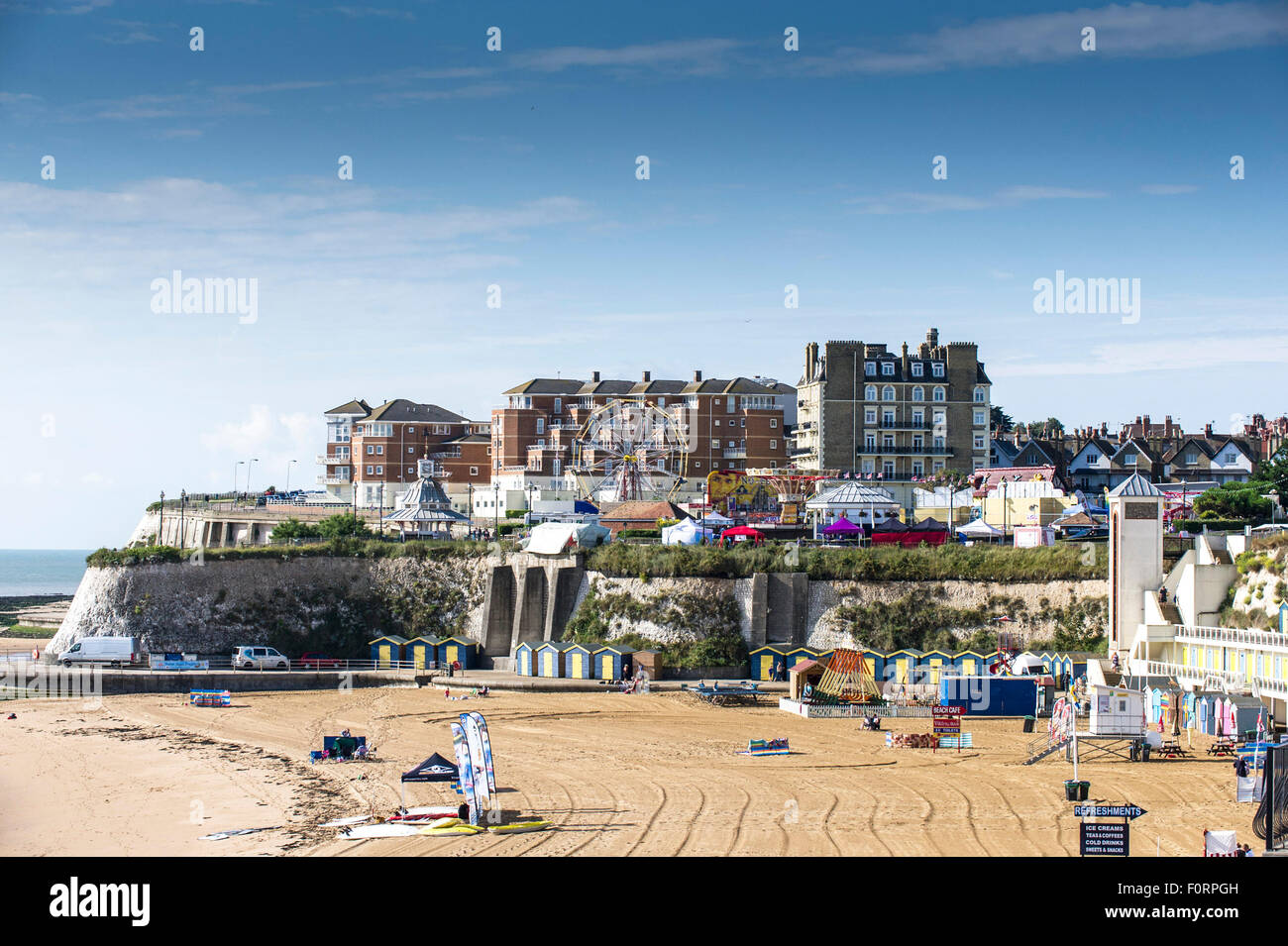 Coastal property overlooking Viking Bay in Broadstairs, Kent Stock