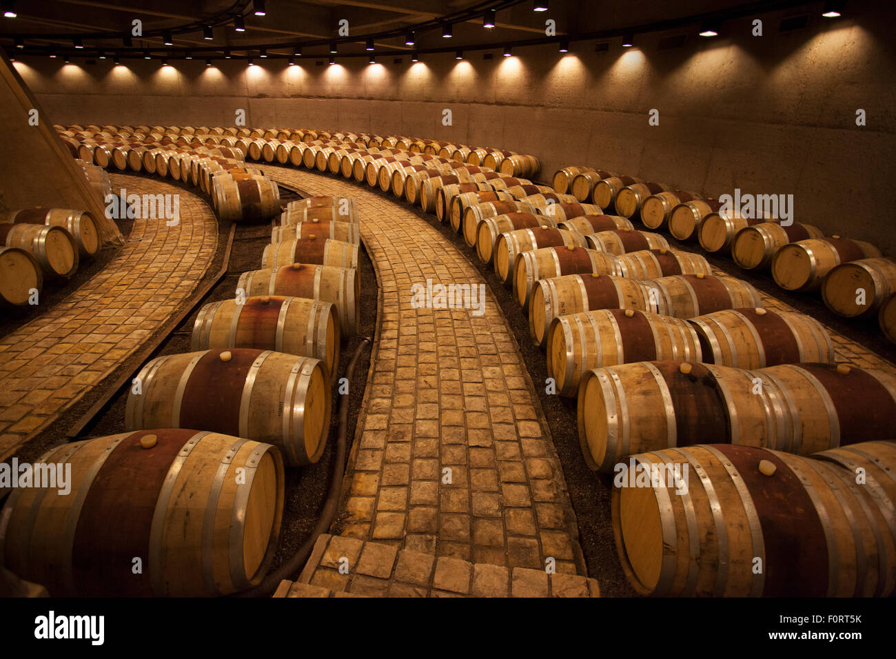 Oak barrel cellars inside Bodega Catena Zapata winery. Agrelo, Lujan de  Cuyo. Mendoza. Argentina Stock Photo - Alamy